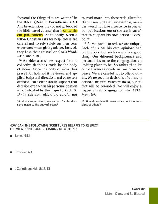 The Watchtower (study edition), May 2026, "Respect the Decisions of Others," par. 15